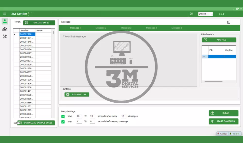 برنامج 3M Sender لإدارة حملات التسويق علي الواتساب