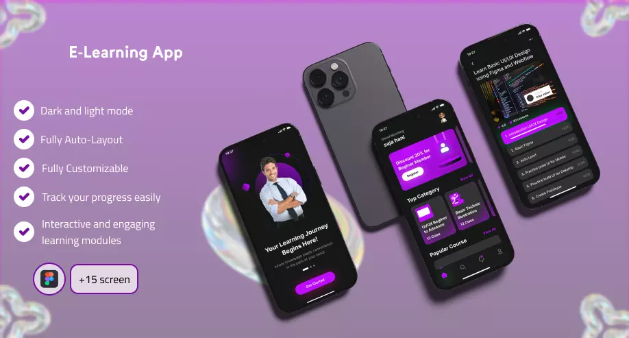 تصميم واجهات تطبيقات تعليمية UI احترافية