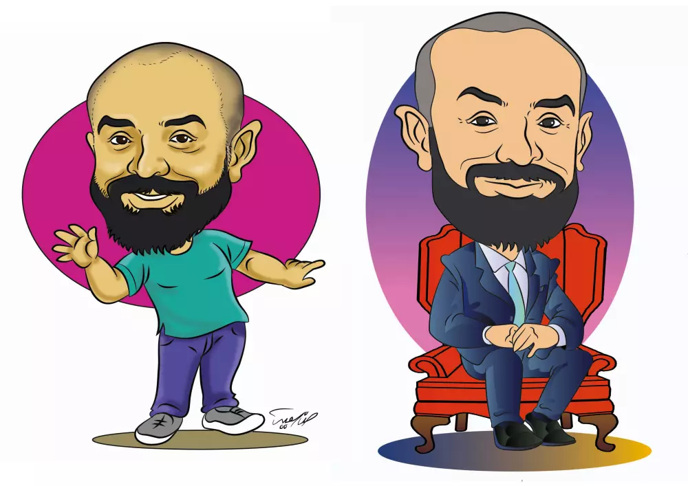 تصميم شخصية بإسلوب كاريكاتيري.
