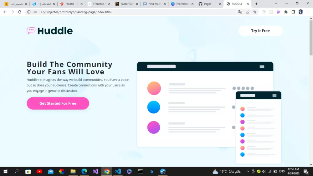 تصميم صفحة هبوط(Landing page)عن طريقhtml,css