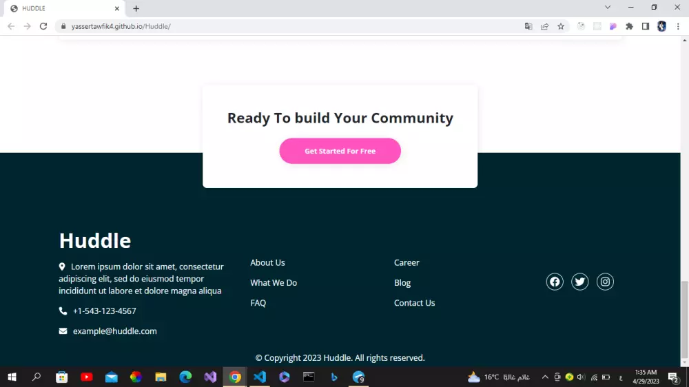 تصميم صفحة هبوط(Landing page)عن طريقhtml,css