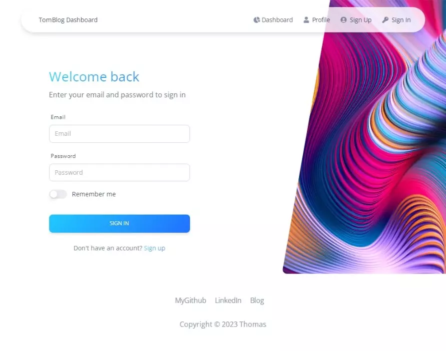 مدونة شخصية و Dashboard (PHP)
