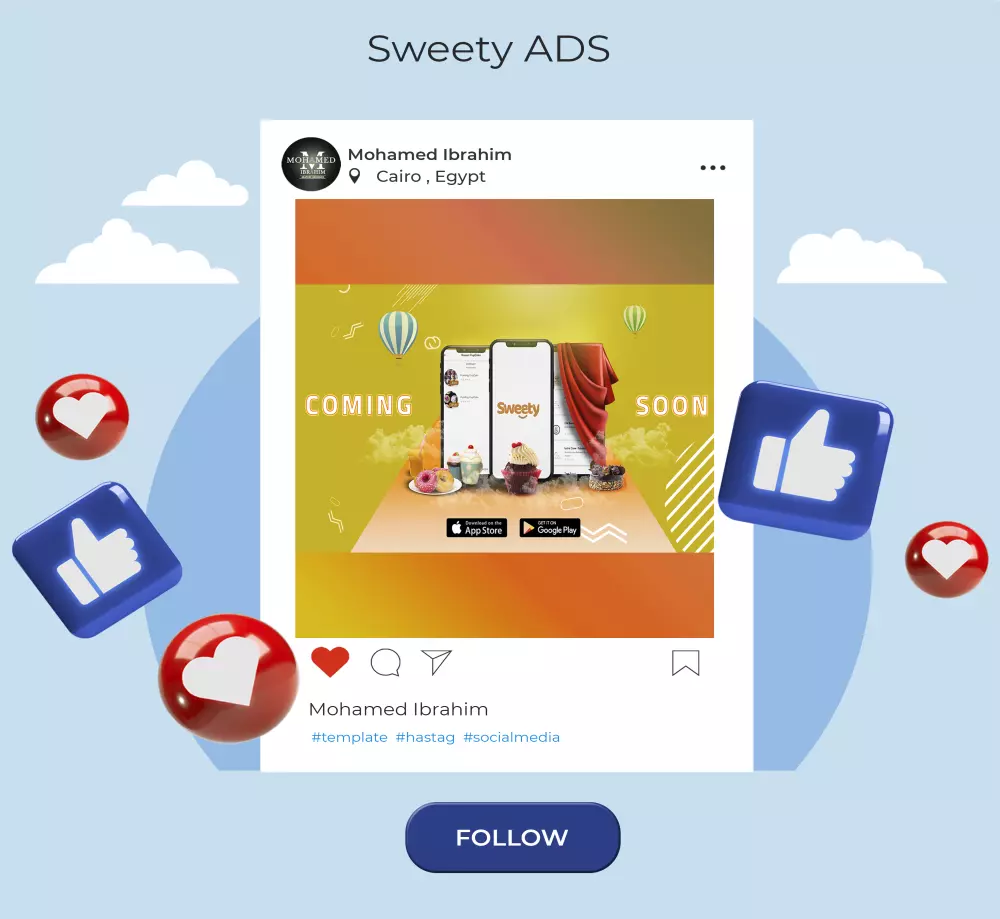 تصميم احترافى اعلان او منشور سوشيال ميديا