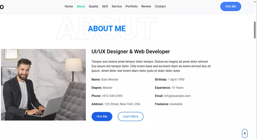 تصميم موقع شخصي احترافي
