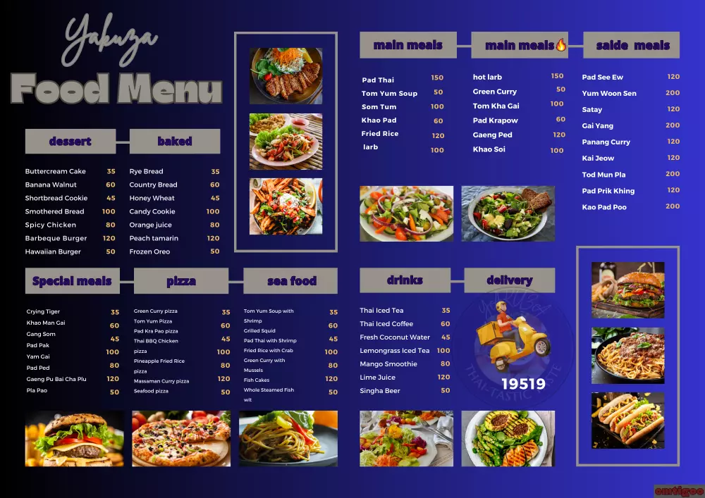 تصميم مطبوعات فلاير رول أب قائمة طعام مينو rollup Flyer menu