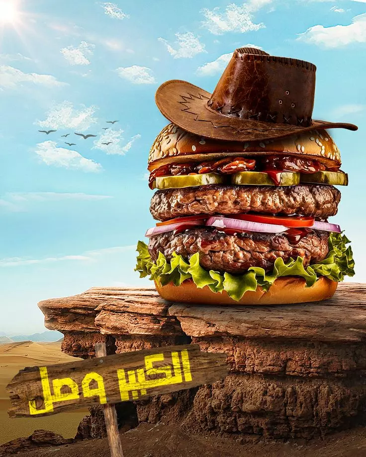 تصميم منشورات سوشيال ميديا احترافية لمطعم برجر