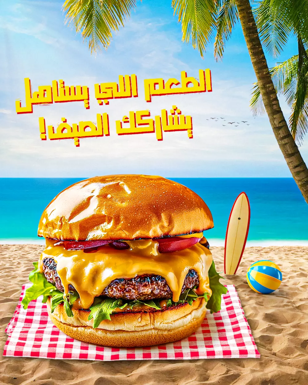 تصميم منشورات سوشيال ميديا احترافية لمطعم برجر