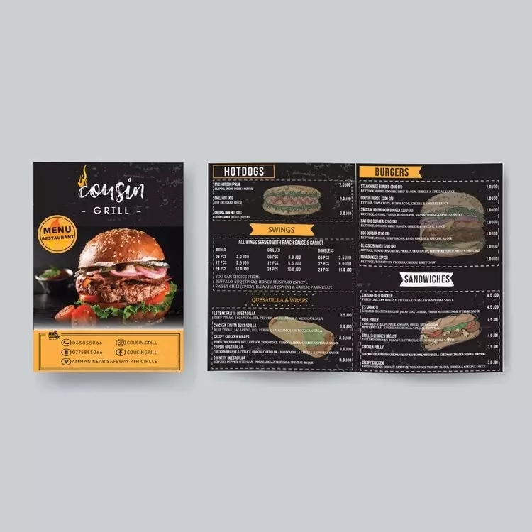 عمل منيو خاص بمطعمك