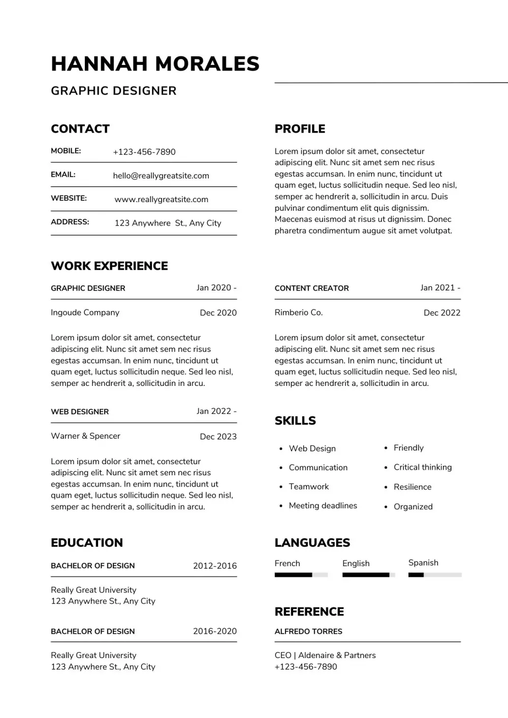 سيرة ذاتية c.v