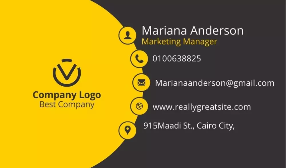 business card بطاقة عمل