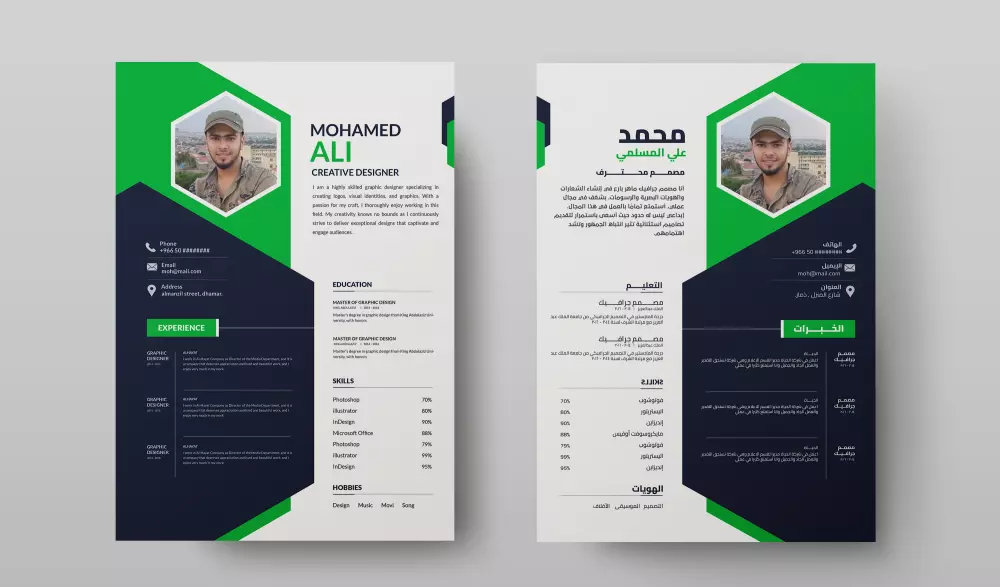 تصميم سيرة ذاتية CV بإبداع ودقة وبشكل احترافي وجذاب ووفقا للمعايير المطلوبة