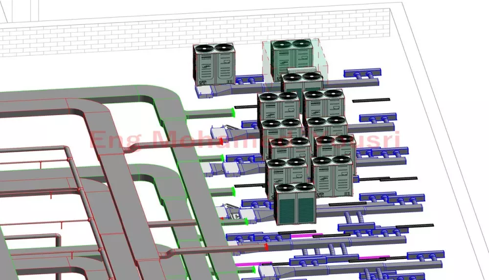 تصميم وإعداد الأعمال الميكانيكية الخاصة بالمشروع بإستخدام الRevit - AutoCad