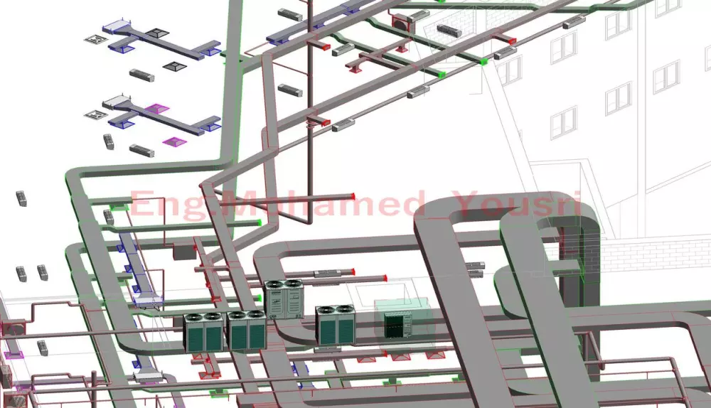 تصميم وإعداد الأعمال الميكانيكية الخاصة بالمشروع بإستخدام الRevit - AutoCad