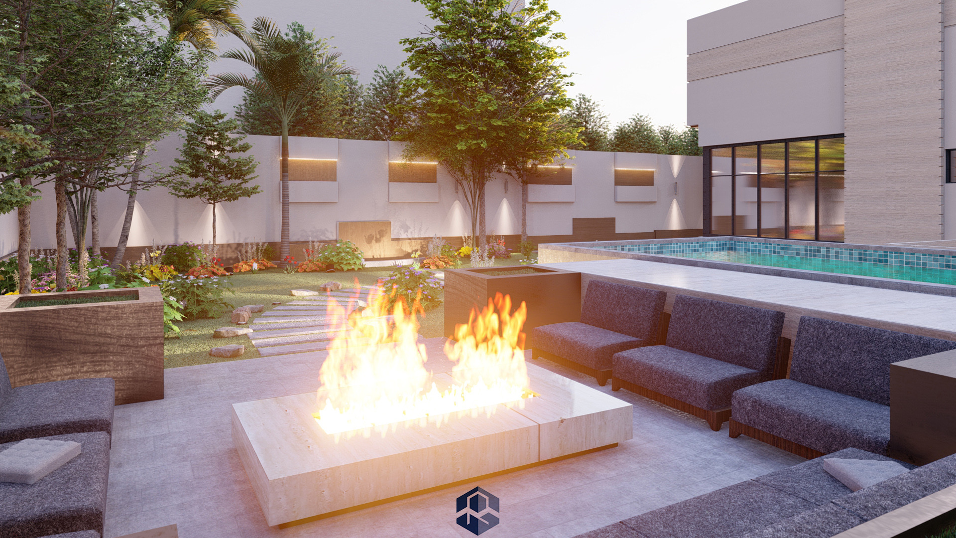 تصميم لاندسكيب حديقة