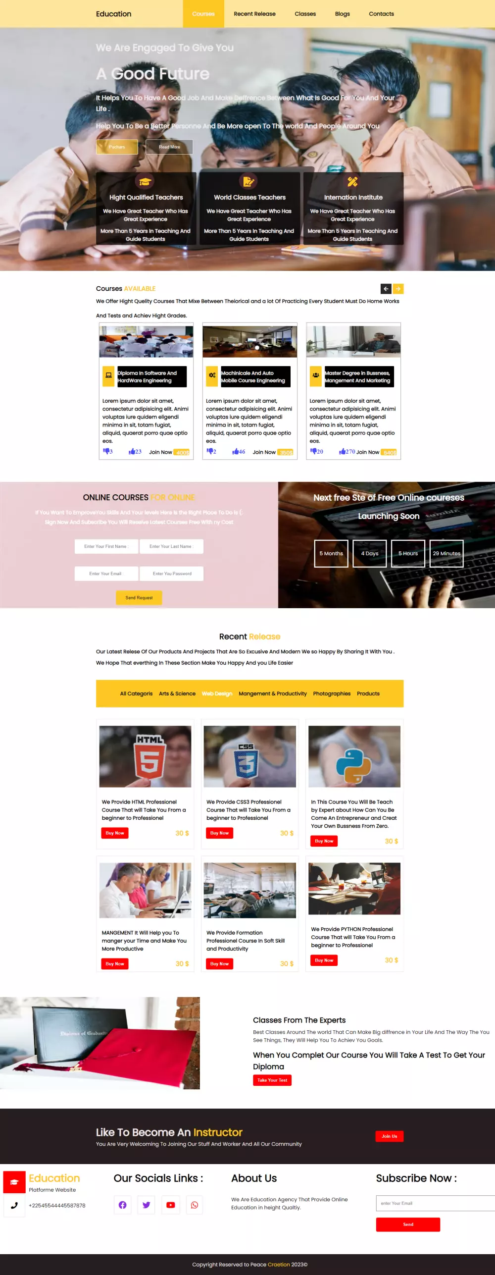 تصميم موقع الويب