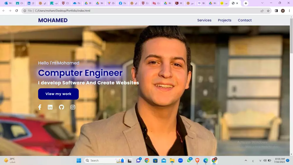تصميم موقع شخصي تعريفي محترف