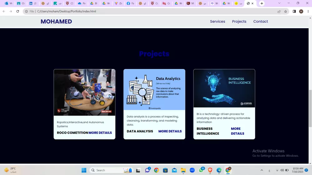 تصميم موقع شخصي تعريفي محترف