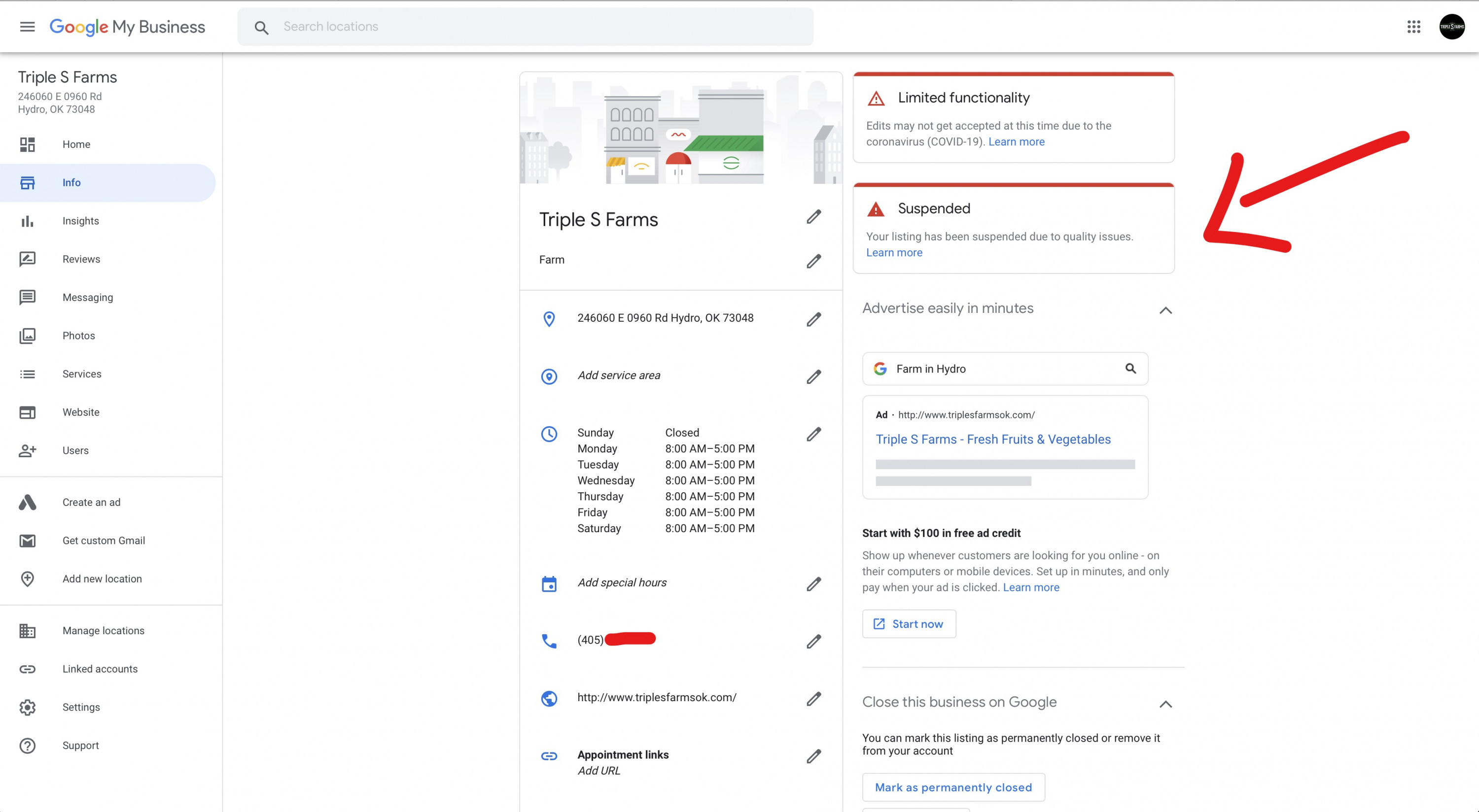 اصلاح او استعادة النشاط التجاري المسروق او المعلق في جوجل ماب