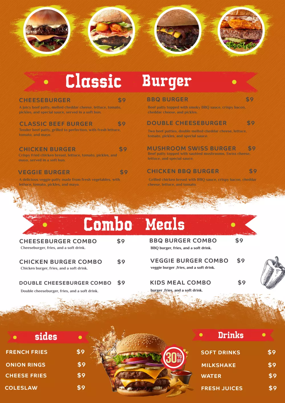 تصميم منيوهات قوائم الطعام MENU