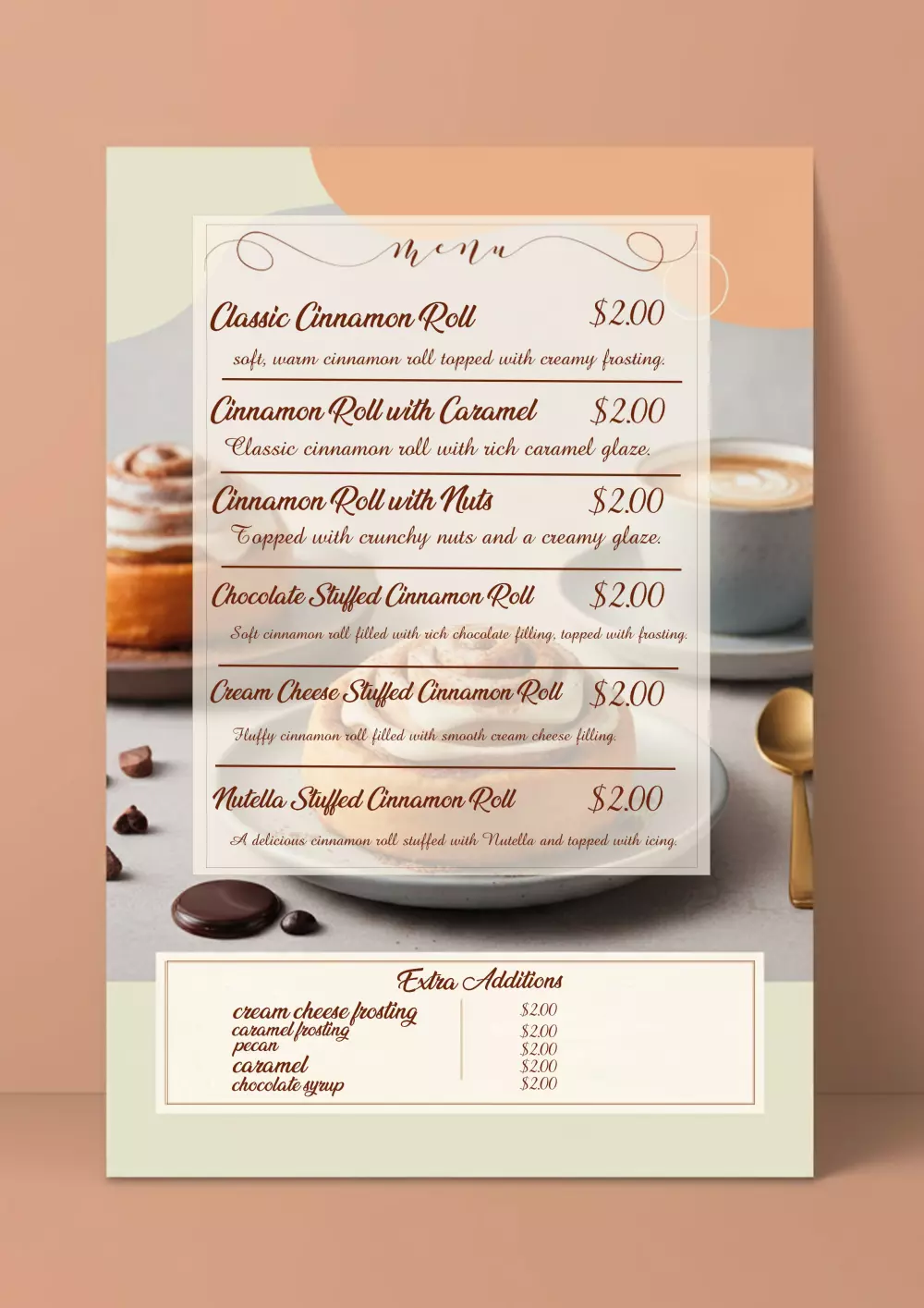 تصميم منيوهات قوائم الطعام MENU