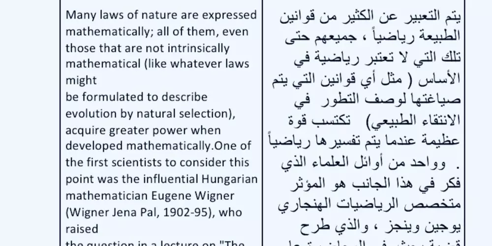 ترجمة من اللغة العربية للانجليزية والعكس