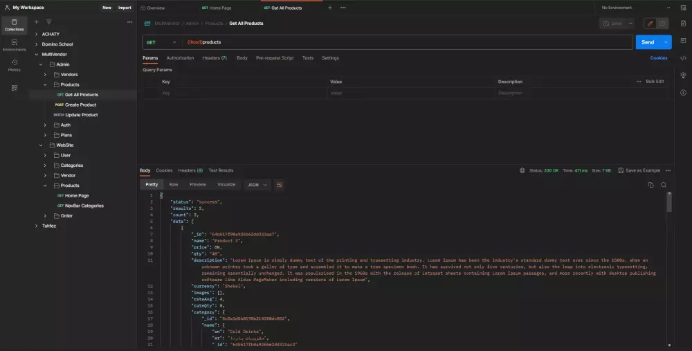 برمجة و تطوير واجهة API باستخدام nodejs,mongodb,express