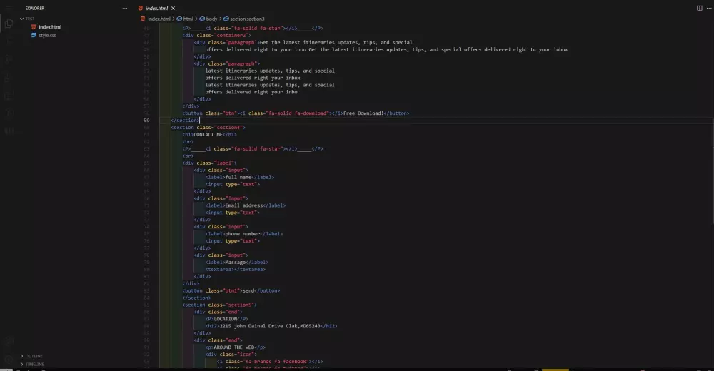 تطوير و تصميم موقع Frontend باستخدام HTML , CSS , Javascript