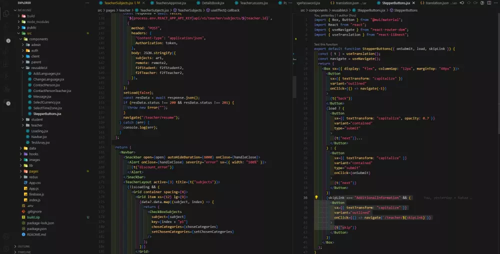 برمجة و تطوير لوحة تحكم و ربط api باستخدام React , Next.js