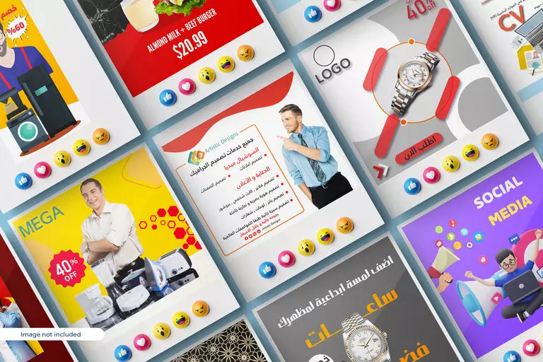 تصميم اعلانات و بوستات السوشيال ميديا