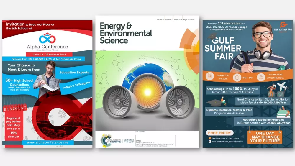 تصميم البوسترات والبروشورات والبانرات  flyers,  poster , banner