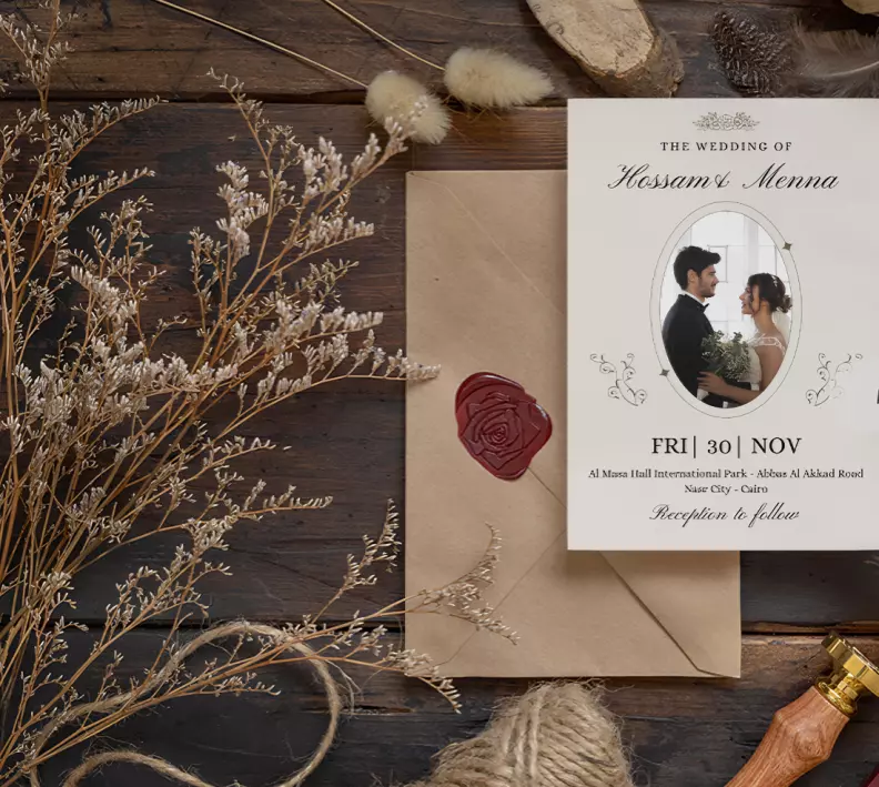 تصميم بطاقات دعوات الزفاف