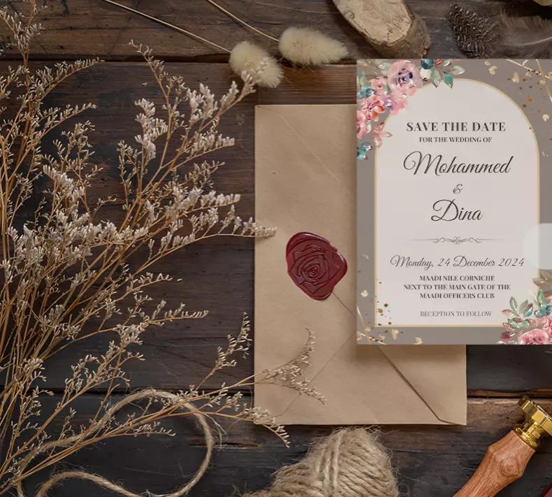 تصميم بطاقات دعوات الزفاف