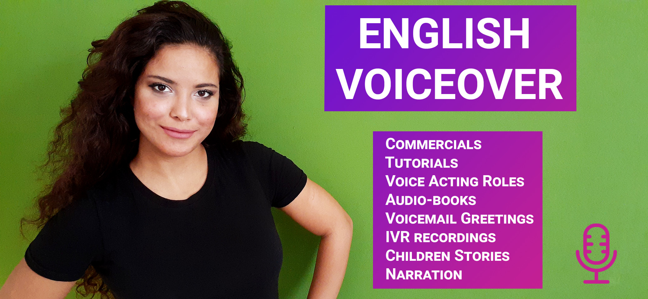 تعليق صوتي باللغة الإنجليزية باللهجة الامريكية مقابل 5 دولارات فقط