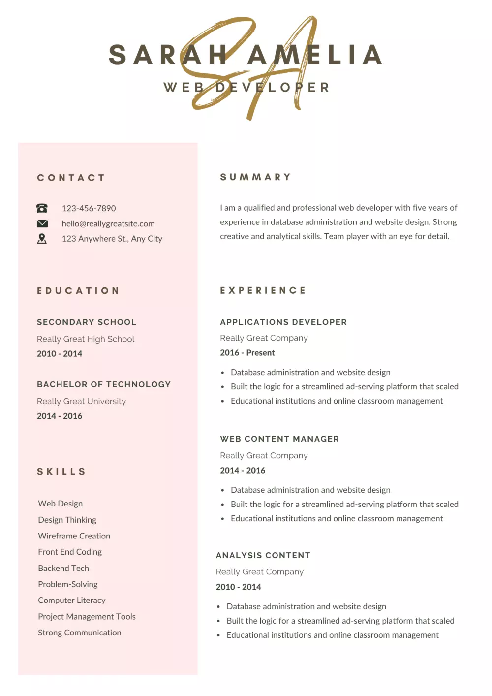 انشاء CV احترافي