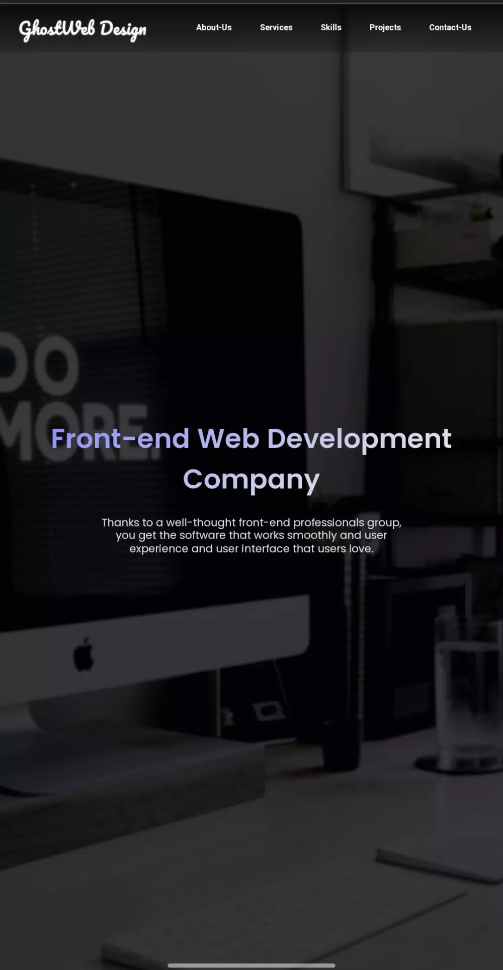 تصميم صفحه واحده لموقع الكتروني