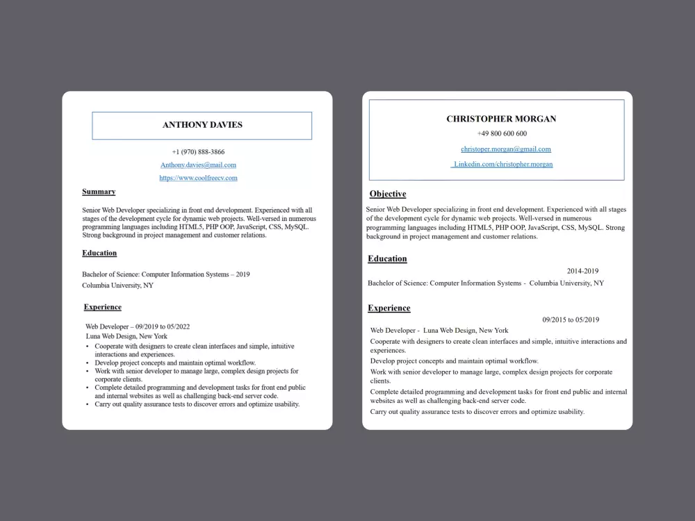 كتابة و تصميم سيرة ذاتية CV احترافية متوافقة مع نظام الـ ATS.