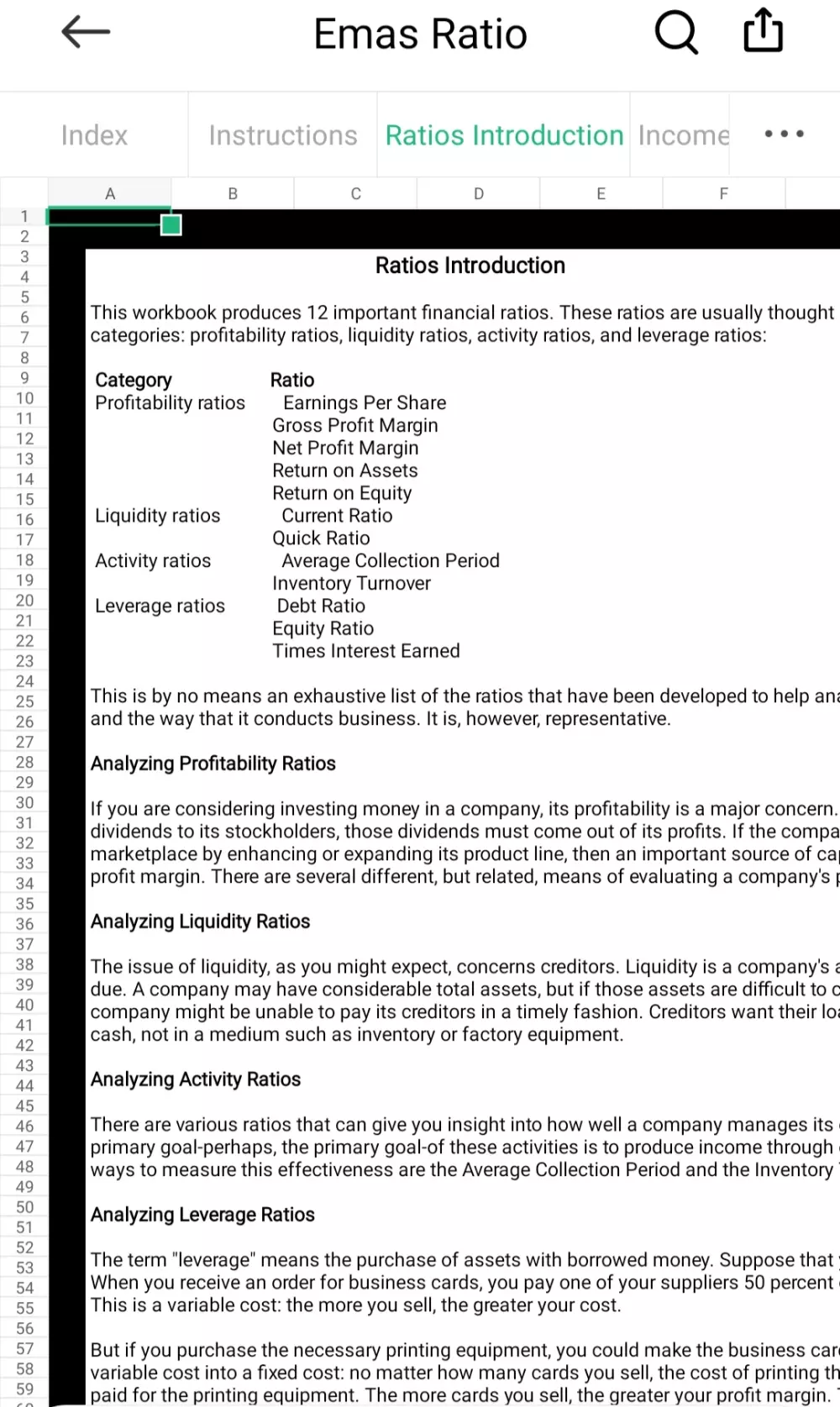 التحليل المالى باستخدام الاكسيل بالانجليزية