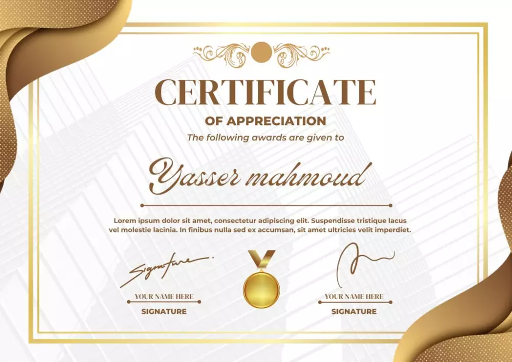 تصميم شهادات تقدير بطريقه احترافيه ومميزه