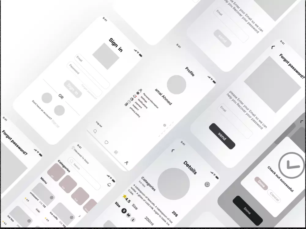 تصميم UXUIلتطبيق قهوه بانواعها