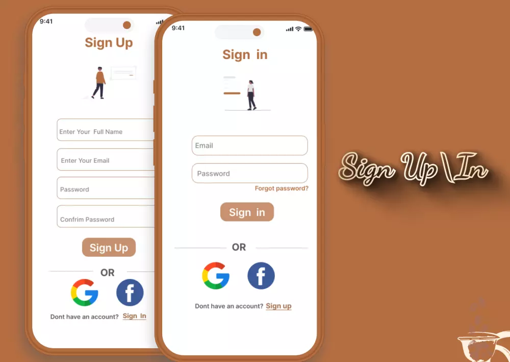 تصميم UXUIلتطبيق قهوه بانواعها