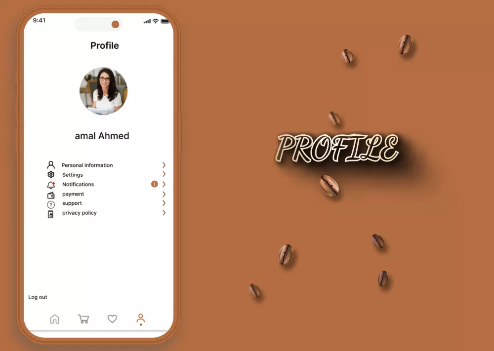 تصميم UXUIلتطبيق قهوه بانواعها