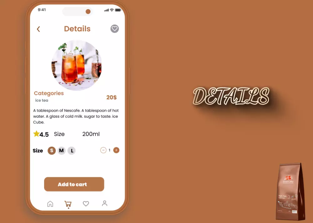 تصميم UXUIلتطبيق قهوه بانواعها