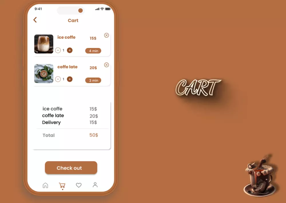 تصميم UXUIلتطبيق قهوه بانواعها