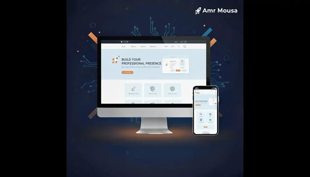 سأقوم بإنشاء موقع شركة أو موقع شخصي احترافي متعدد الصفحات