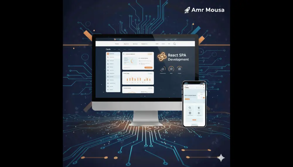 سأقوم بإنشاء تطبيق React صفحة واحدة (ٍSingle Page App)