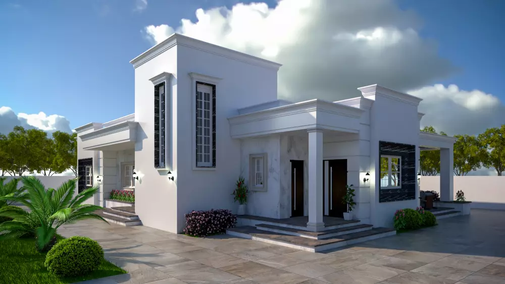 تصميم واظهار الواجهات الخارجية للمباني