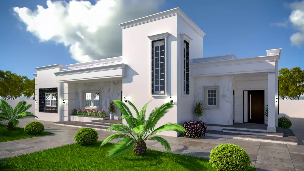تصميم واظهار الواجهات الخارجية للمباني