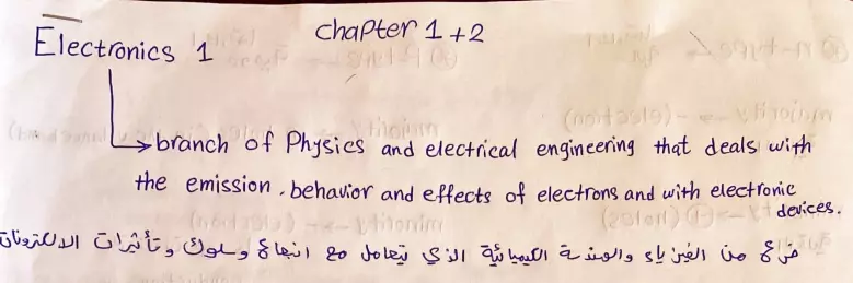 تلخيص مادة الكترونيات 1 لطلاب الهندسة - ELECTRONIC DEVICES