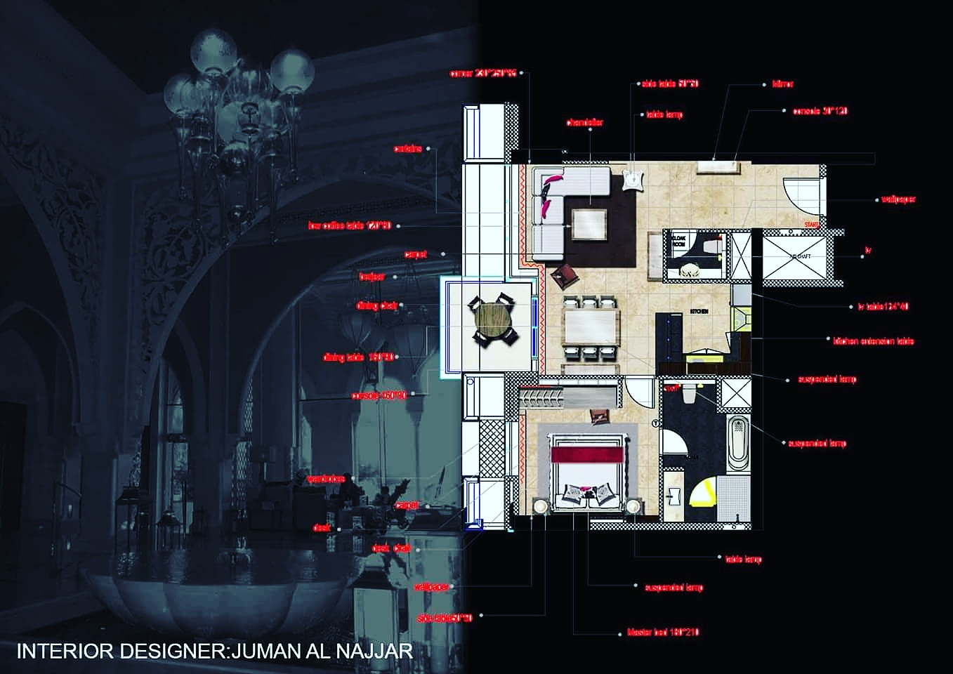 تصميم مخططات هندسيةوصور لاي فراغ داخلي