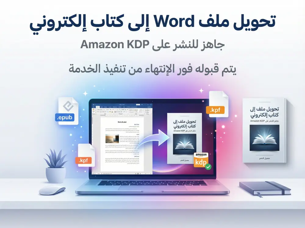 تحويل ملف ال Word إلي كتاب إلكتروني جاهز للنشر علي أمازون KDP، وبأقل سعر علي الإطلاق.